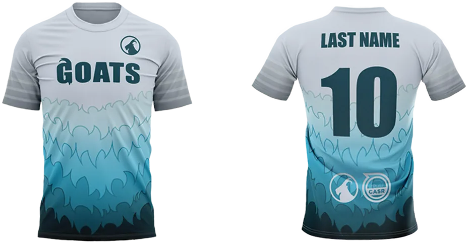 LA Goats jerseys, front and back